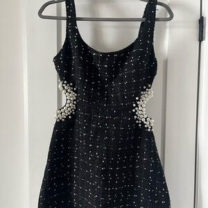 Zara Black Sequin Cut Out Mini Dress